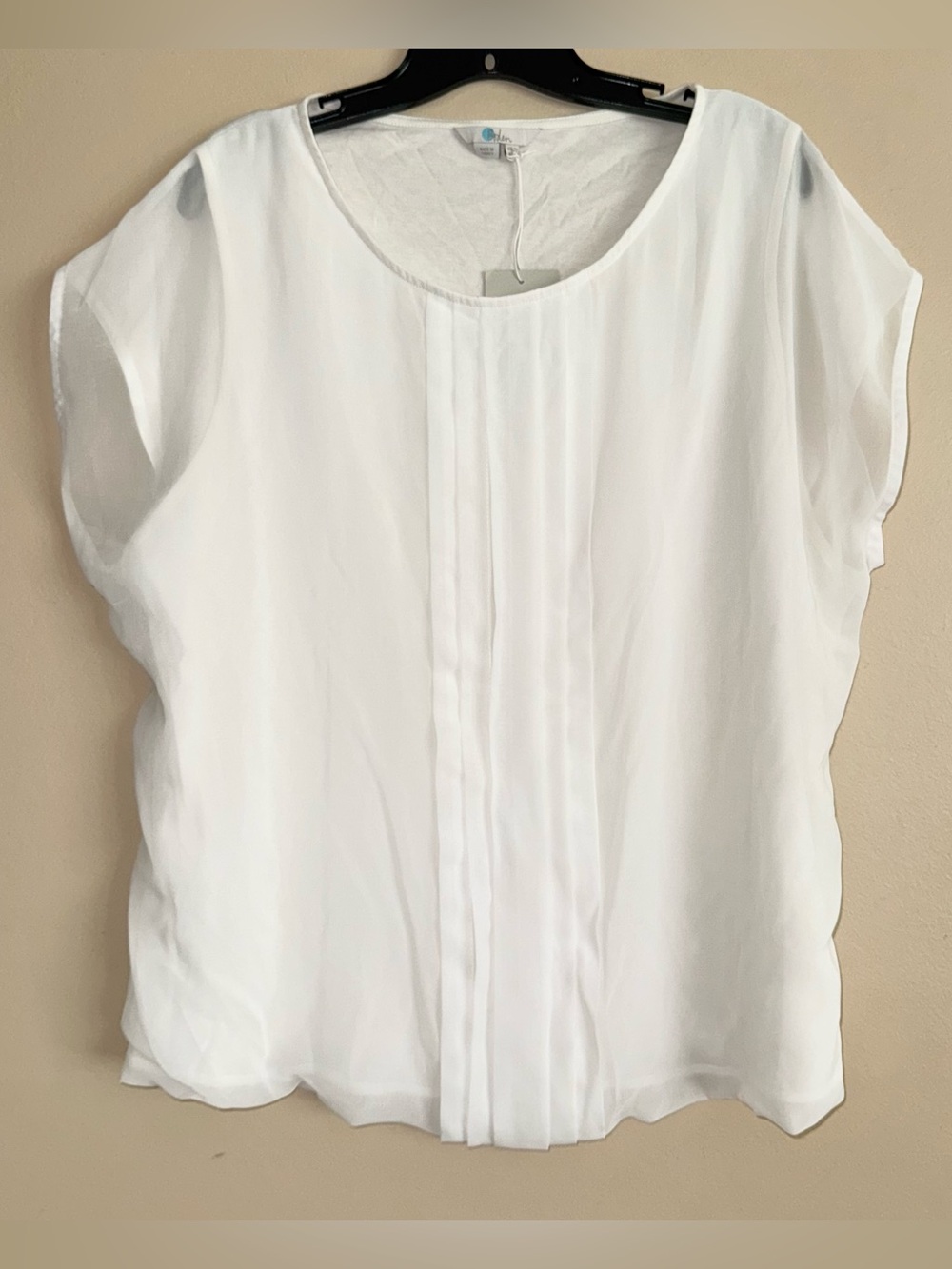 Boden Plus Size White Sheer Sleeves Blouse Top Size US 18 NWT!
